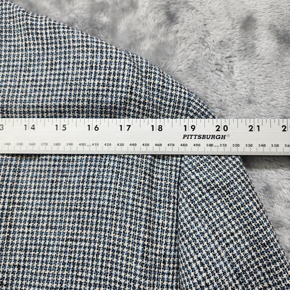 Travelsmith Sport Coat Mens 42L Black White Blue Silk Tweed Houndstooth Blazer - Picture 11 of 13